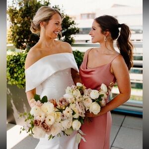 Jenny Yoo Satin Cowl Bridesmaid Dress 8